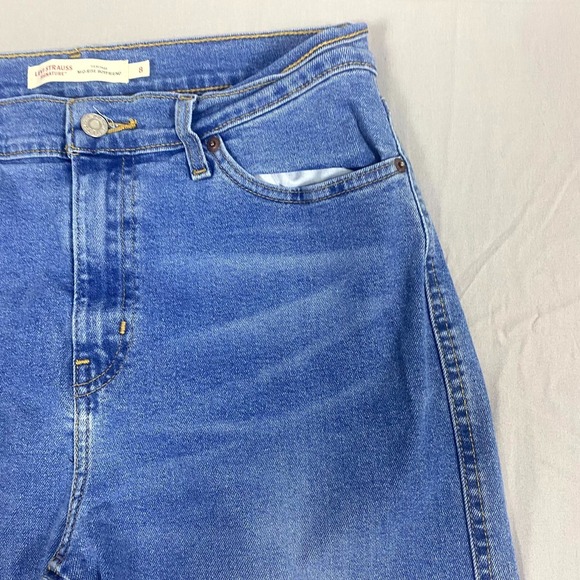Levi's Signature Heritage Boyfriend Jeans Women 8 Blue Denim Mid Rise Cuffed Hem - Picture 7 of 16
